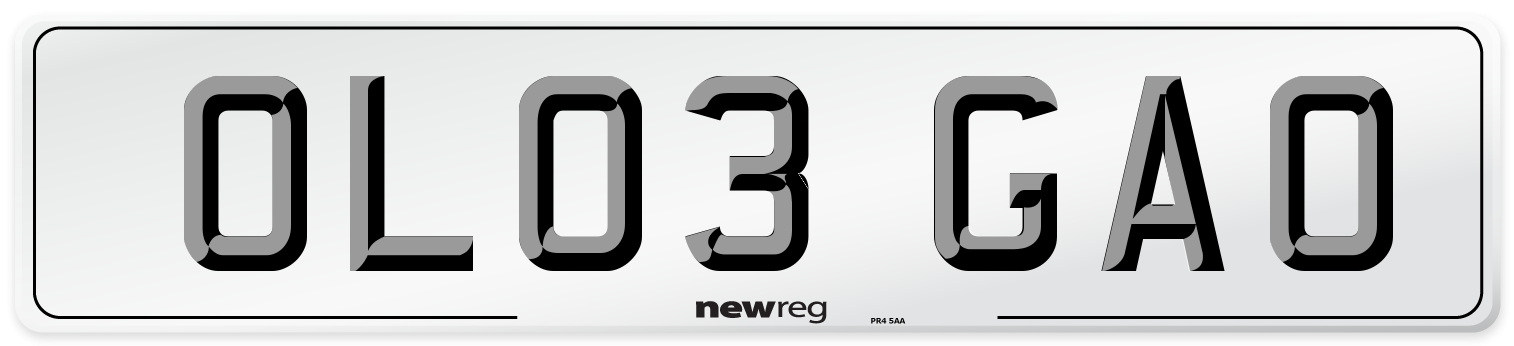 OL03 GAO Number Plate from New Reg